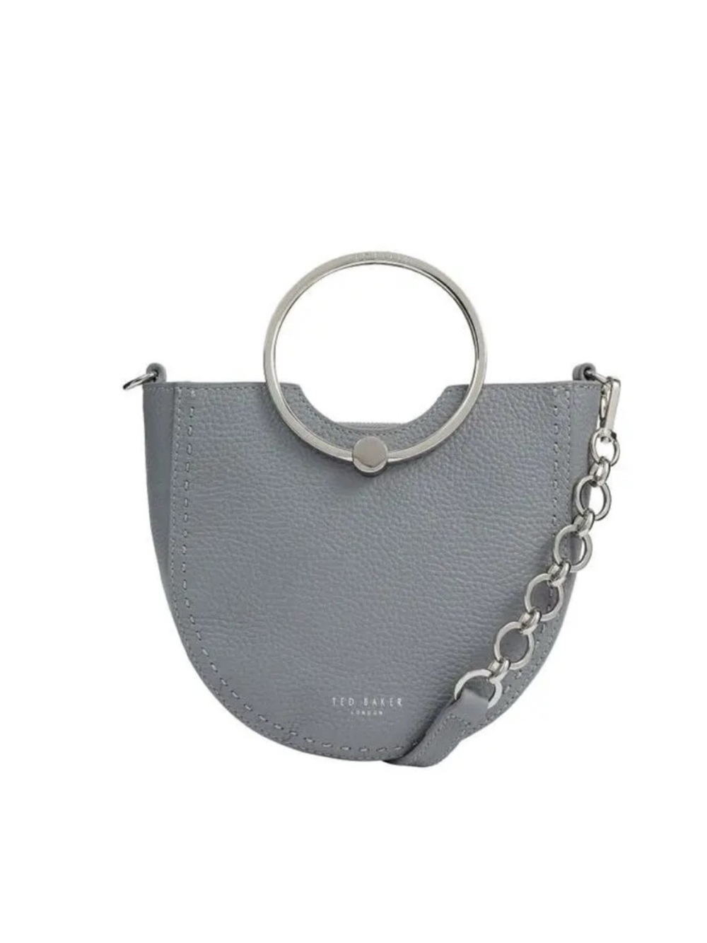 Ted Baker Nitza Fiorel Grey Leather Ring Handle Crossbody Bag NWT